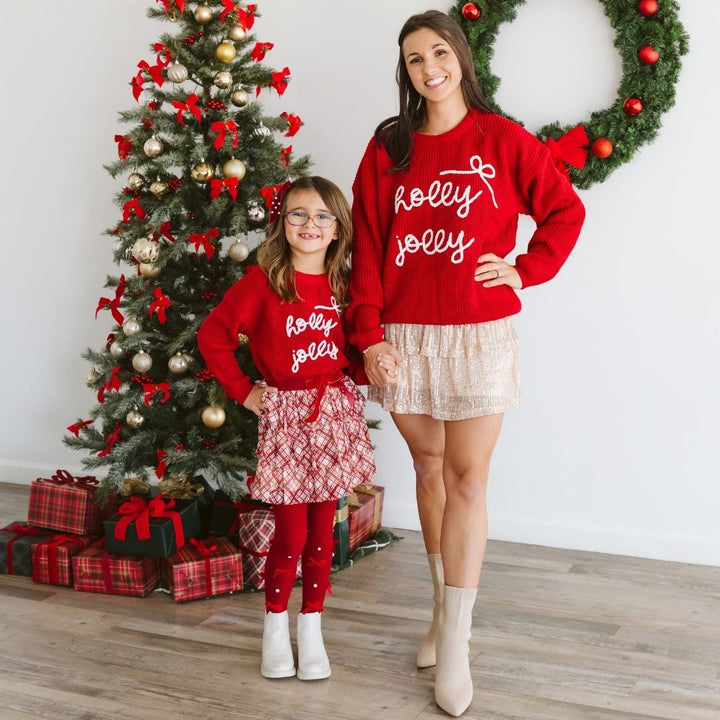 Christmas Plaid Bow Tiered Tutu