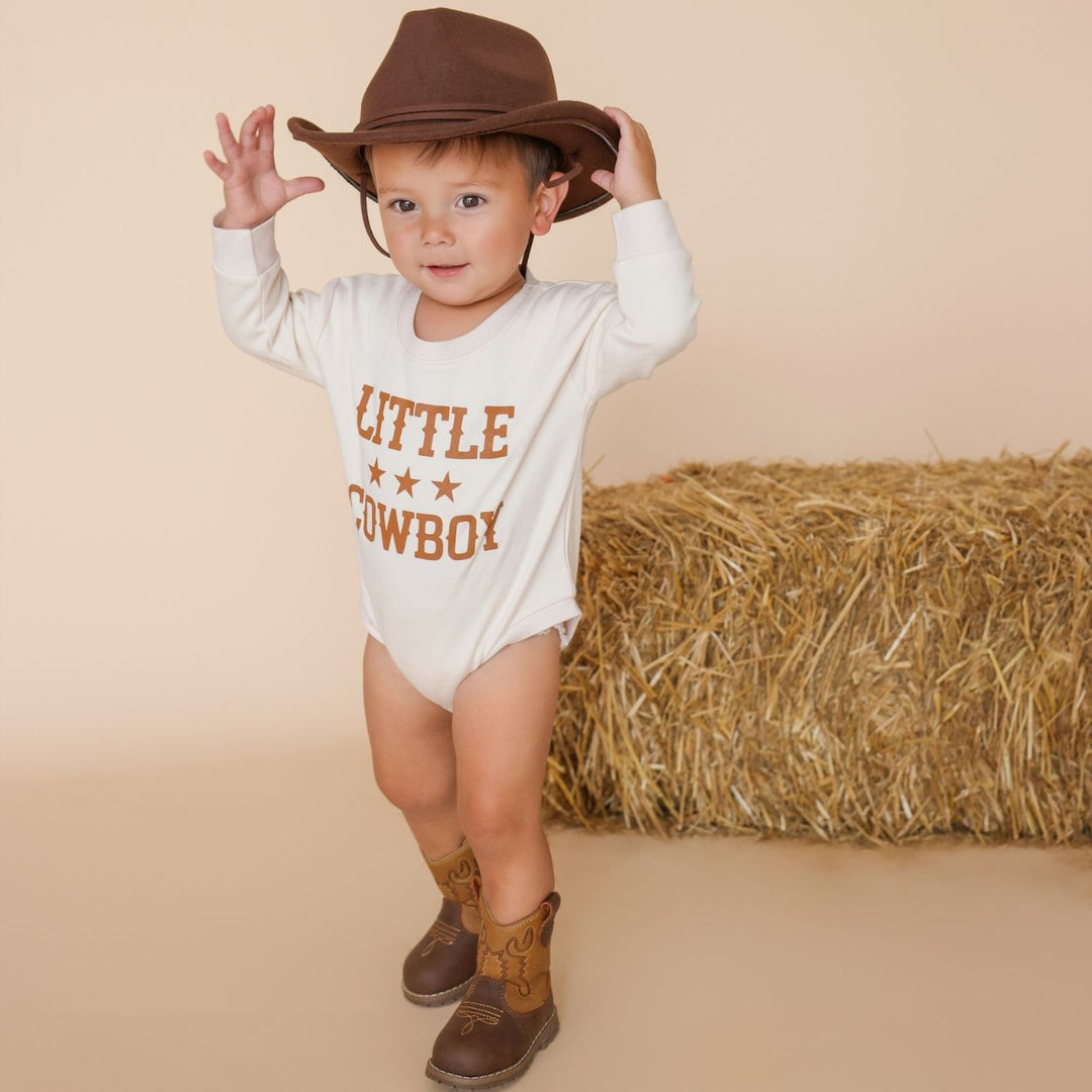 Little Cowboy Western Long Sleeve Romper