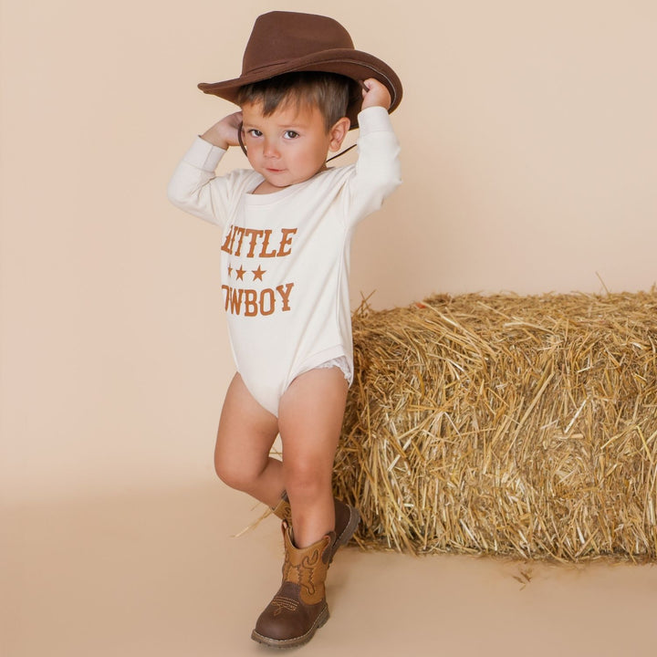 Little Cowboy Western Long Sleeve Romper