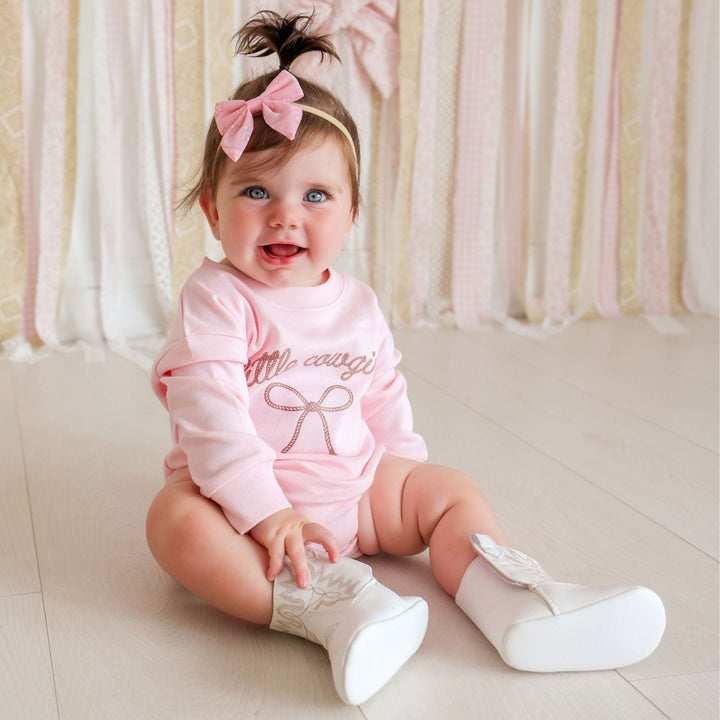 Little Cowgirl Western Long Sleeve Romper