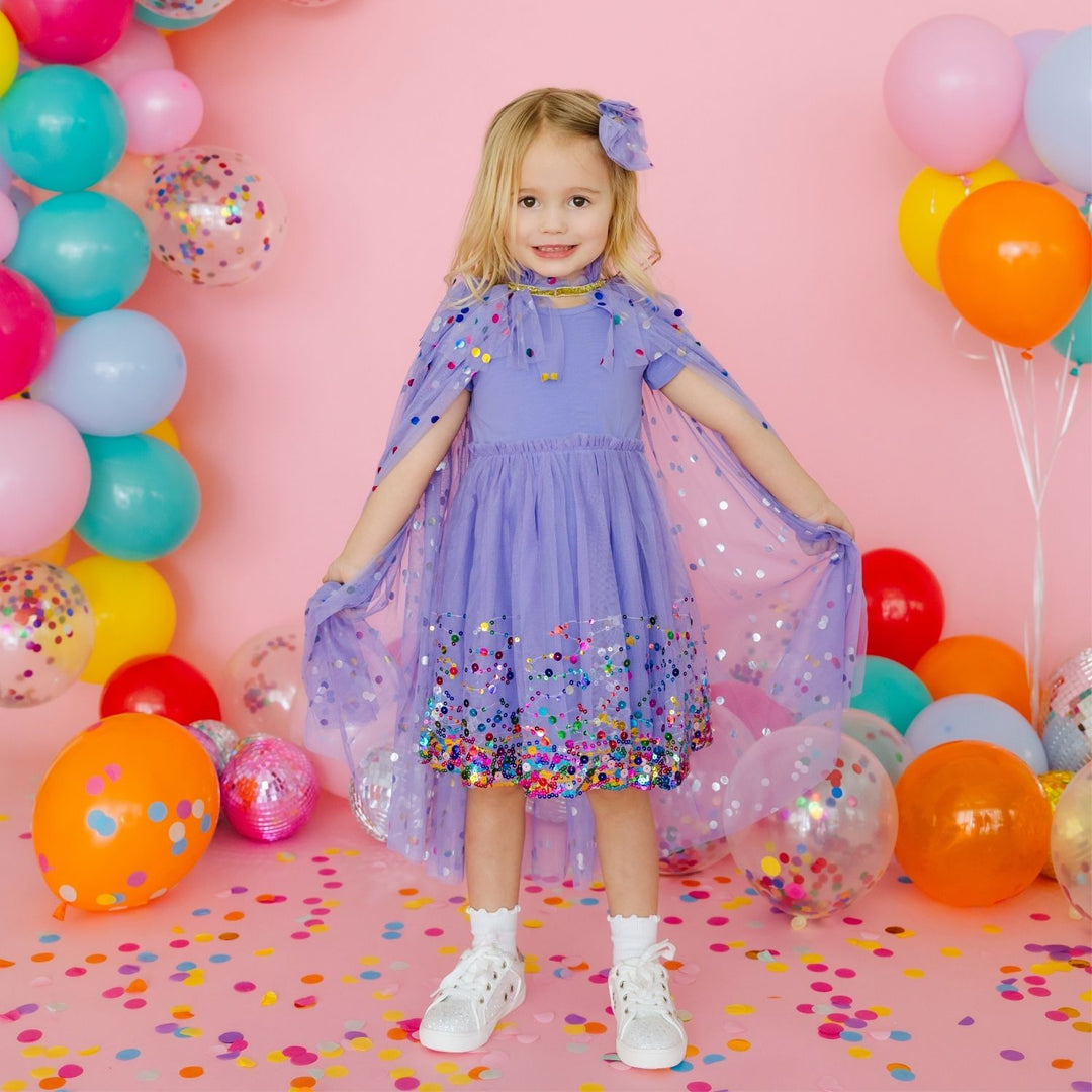Sweet Wink Toddler Girls Lavender Confetti Short Sleeve Tutu Dress - Lavender Sweet Wink Toddler Girls Lavender Confetti Short Sleeve Tutu Dress - Lavender
