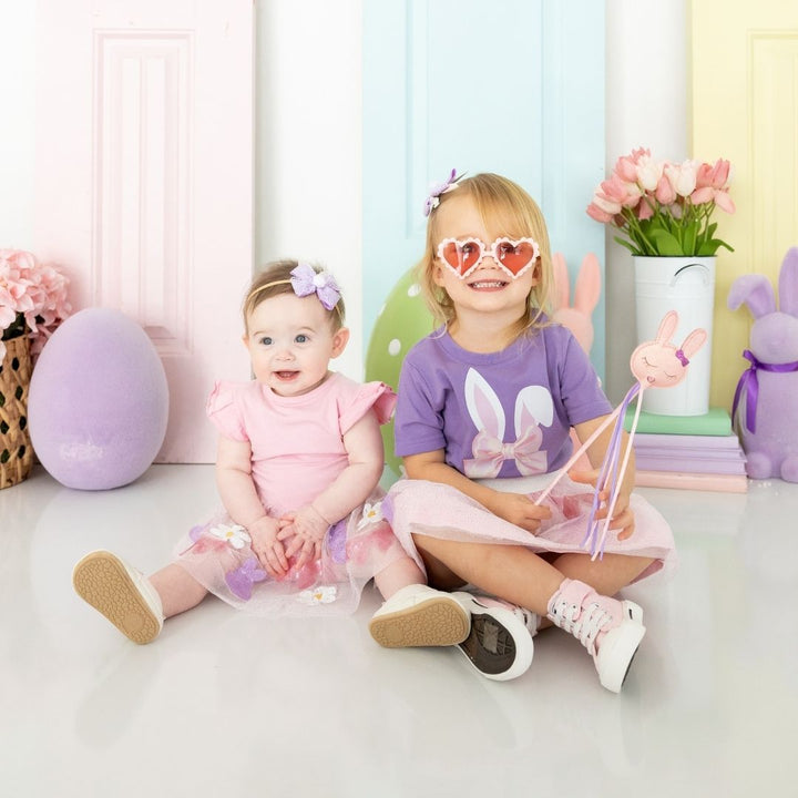 Lavender Lace Easter Bunny Bow Baby Headband