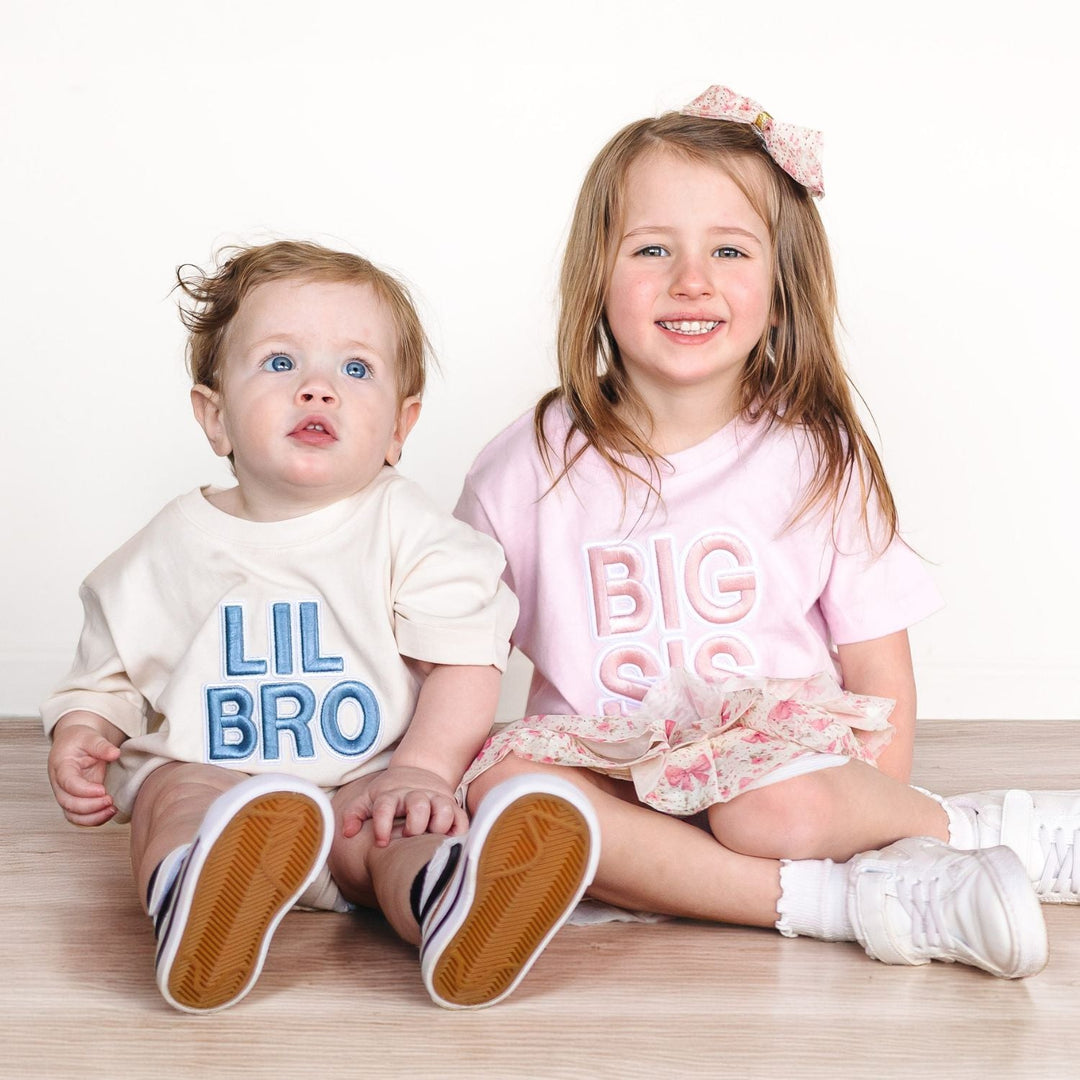 Lil Bro Embroidered Patch Short Sleeve Romper