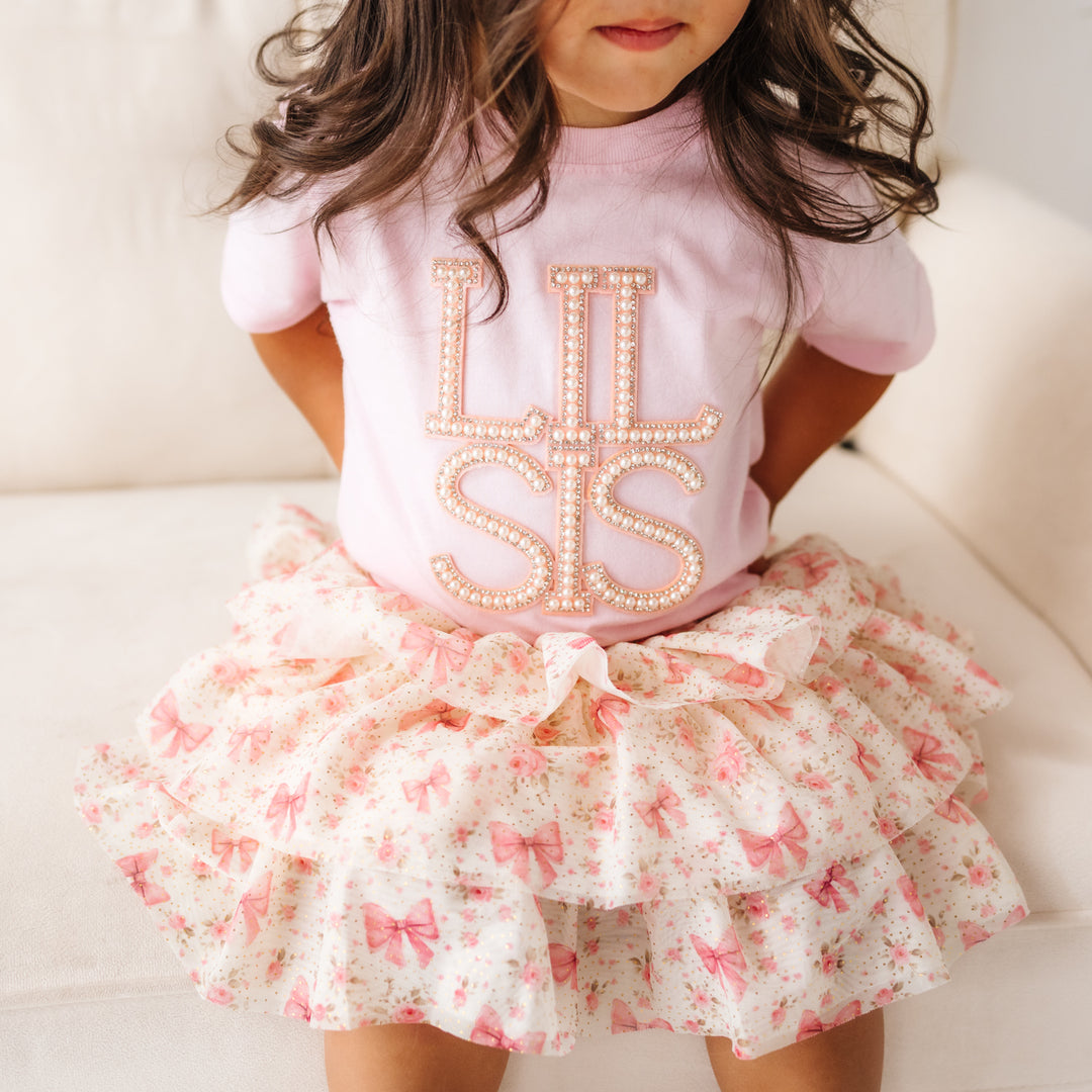 Lil Sis Pearl Patch Short Sleeve T-Shirt - Ballet