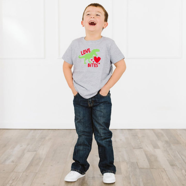 Love Bites Valentine's Day Short Sleeve T-Shirt - Gray