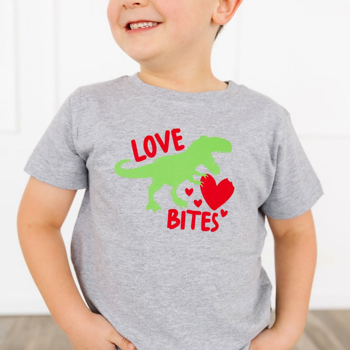 Love Bites Valentine's Day Short Sleeve T-Shirt - Gray