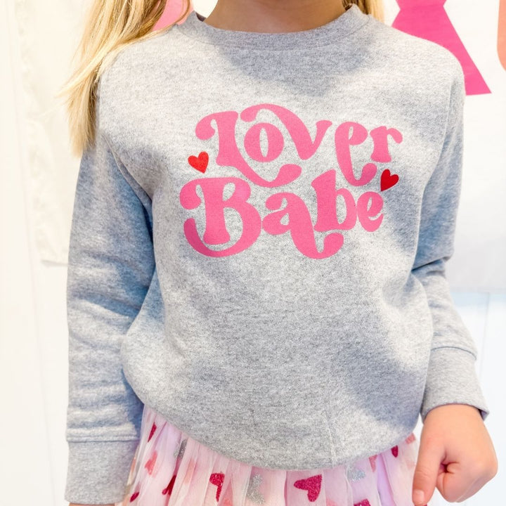 Lover Babe Valentine's Day Sweatshirt - Gray