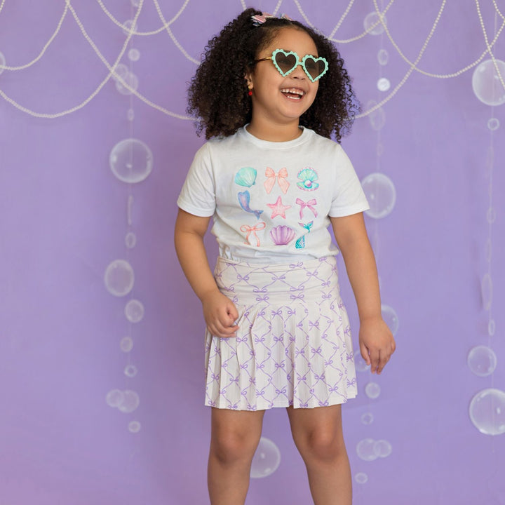 Lavender Bow Trellis Athletic Skort