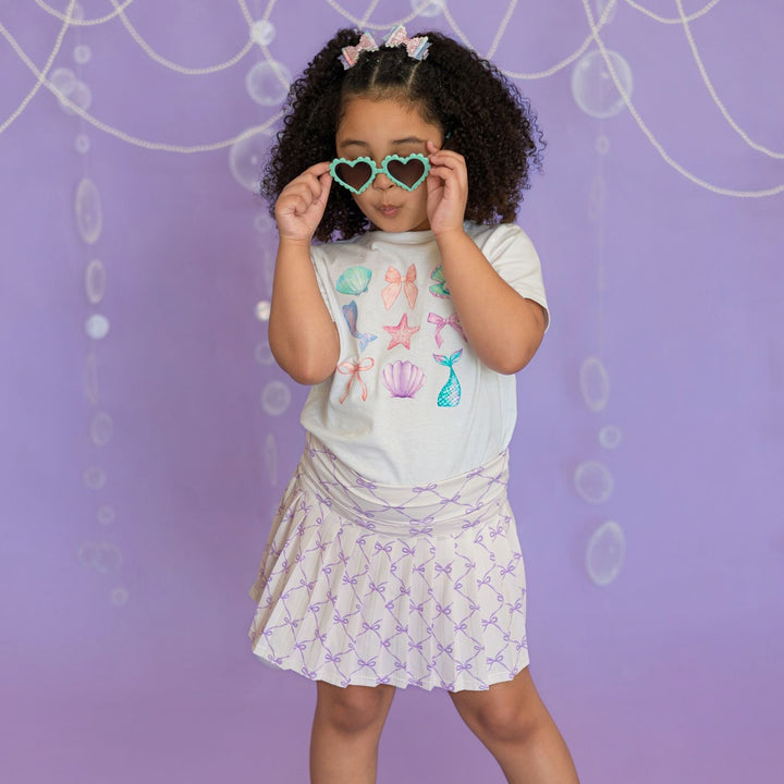 Lavender Bow Trellis Athletic Skort