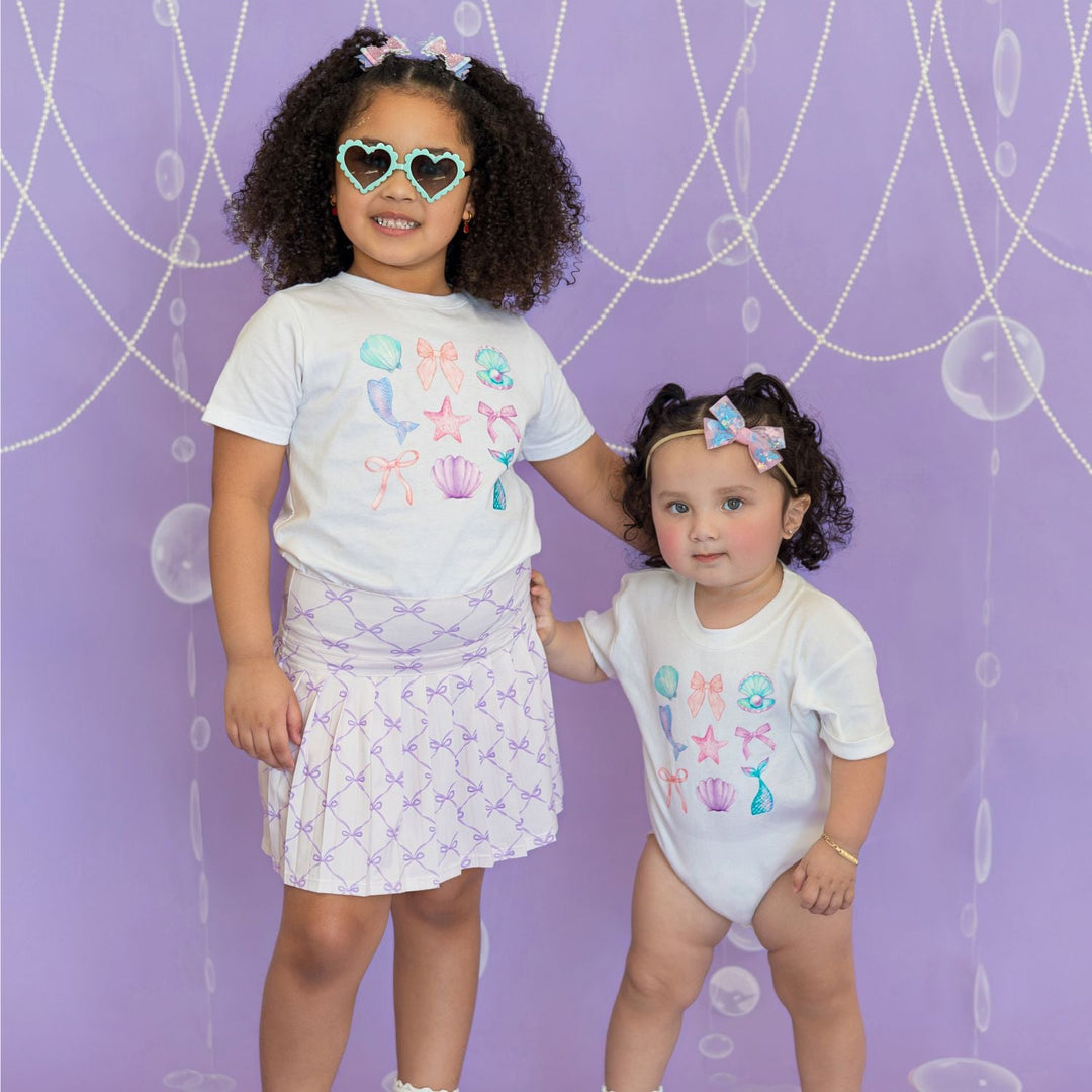 Lavender Bow Trellis Athletic Skort