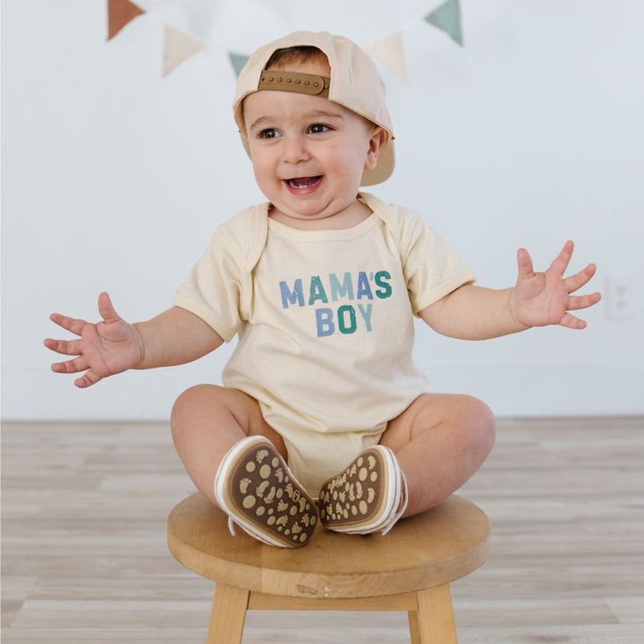 Mama's Boy Multi Short Sleeve Bodysuit - Natural