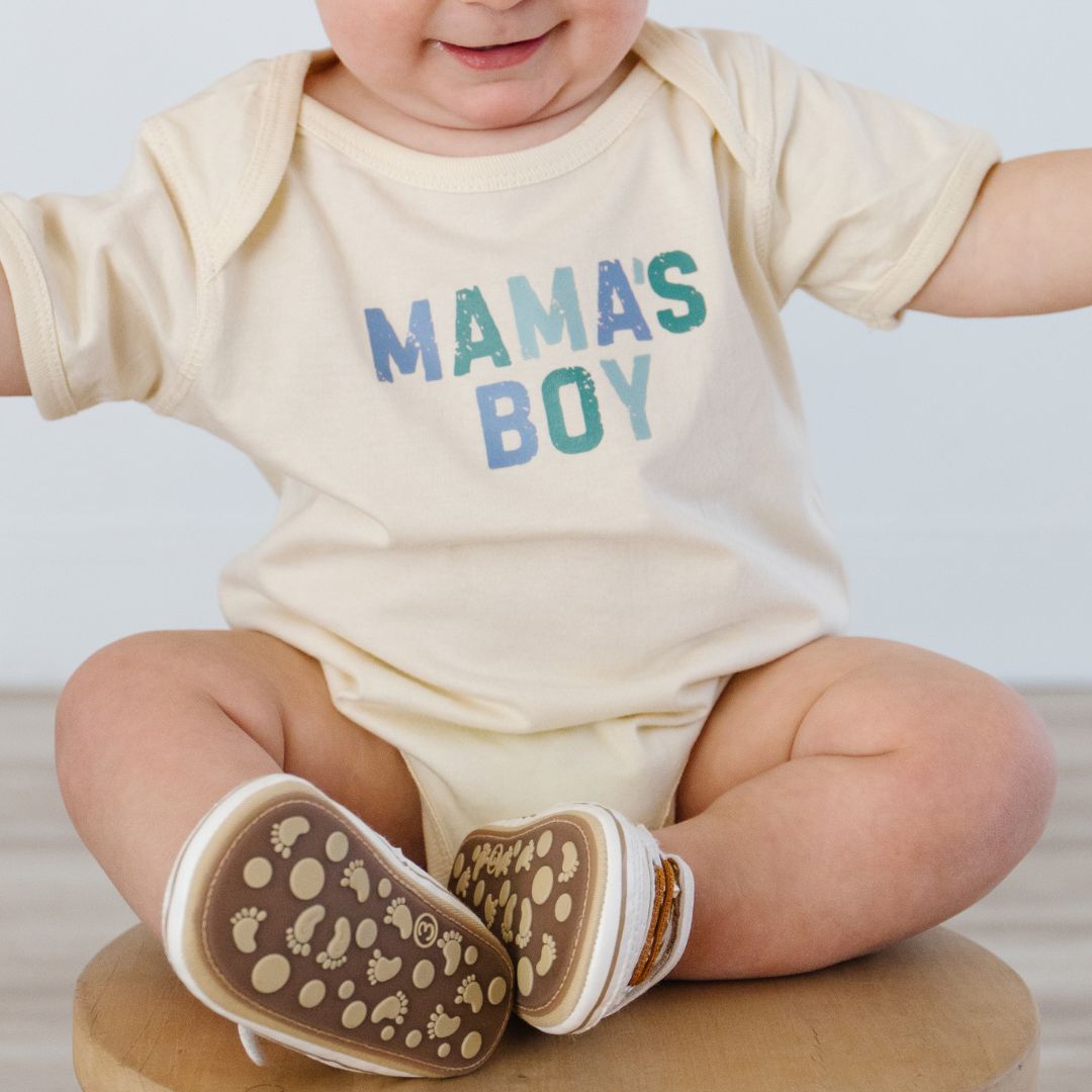 Mama's Boy Multi Short Sleeve Bodysuit - Natural
