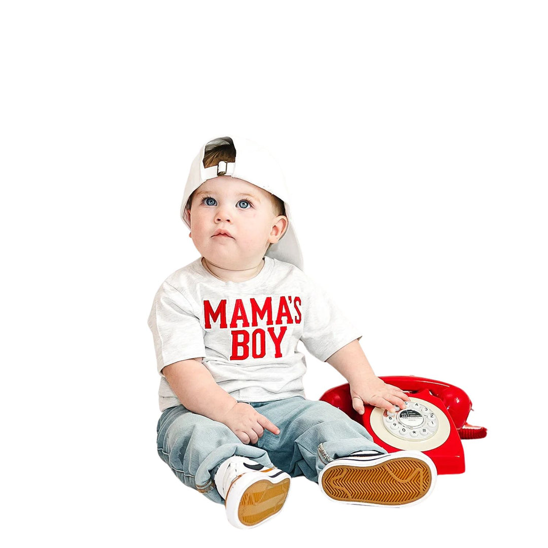 Mama's Boy Varsity Patch Short Sleeve T-Shirt - Ash