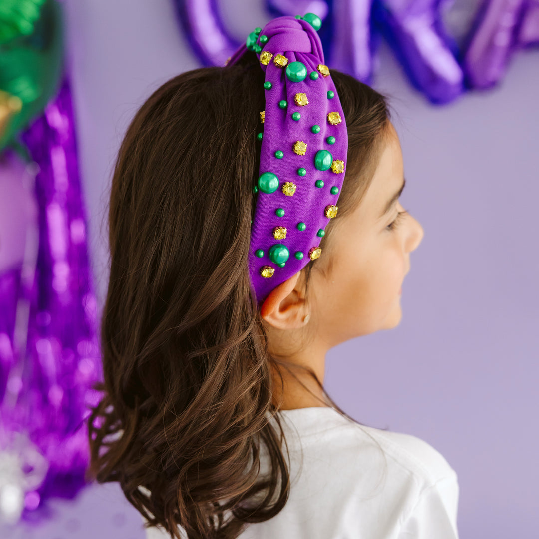 Mardi Gras Gemstone Headband - Small