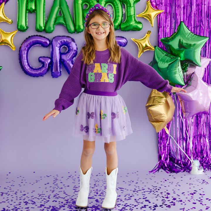 Fleur De Lis Sequin Mardi Gras Tutu