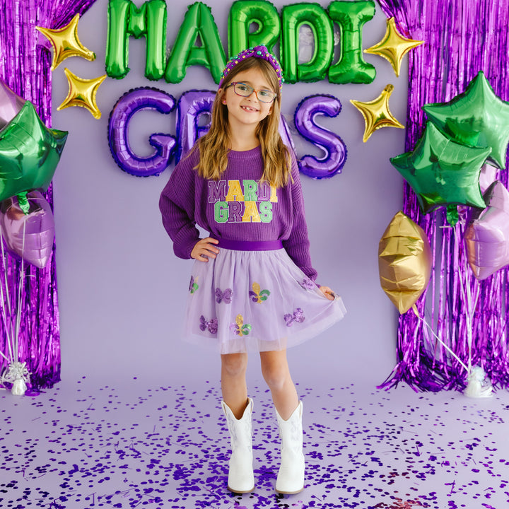 Mardi Gras Knit Sweater