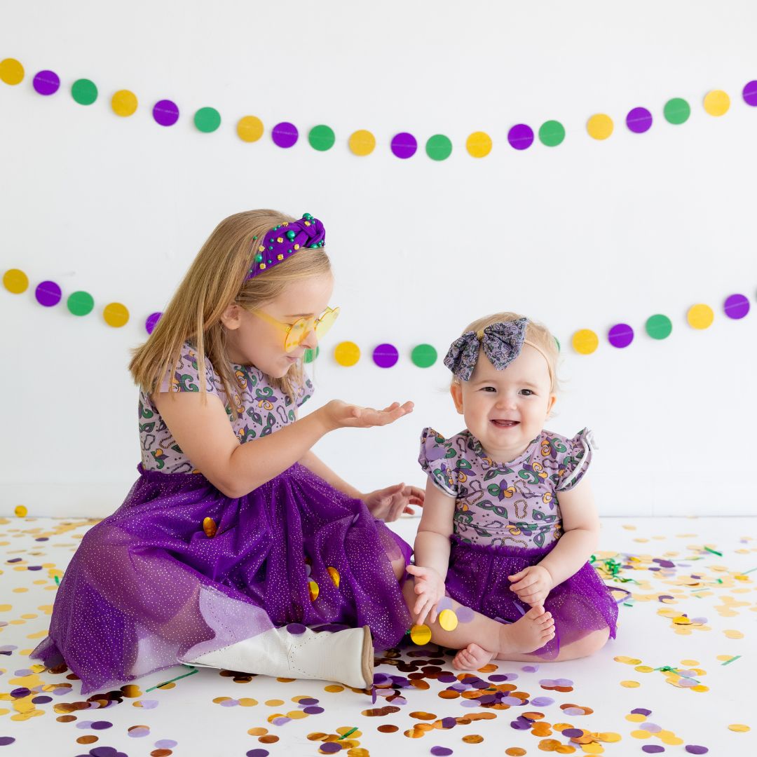 mardi gras mini dresses Sweet Wink Mardi Gras Short Sleeve Tutu Dress Multicolor