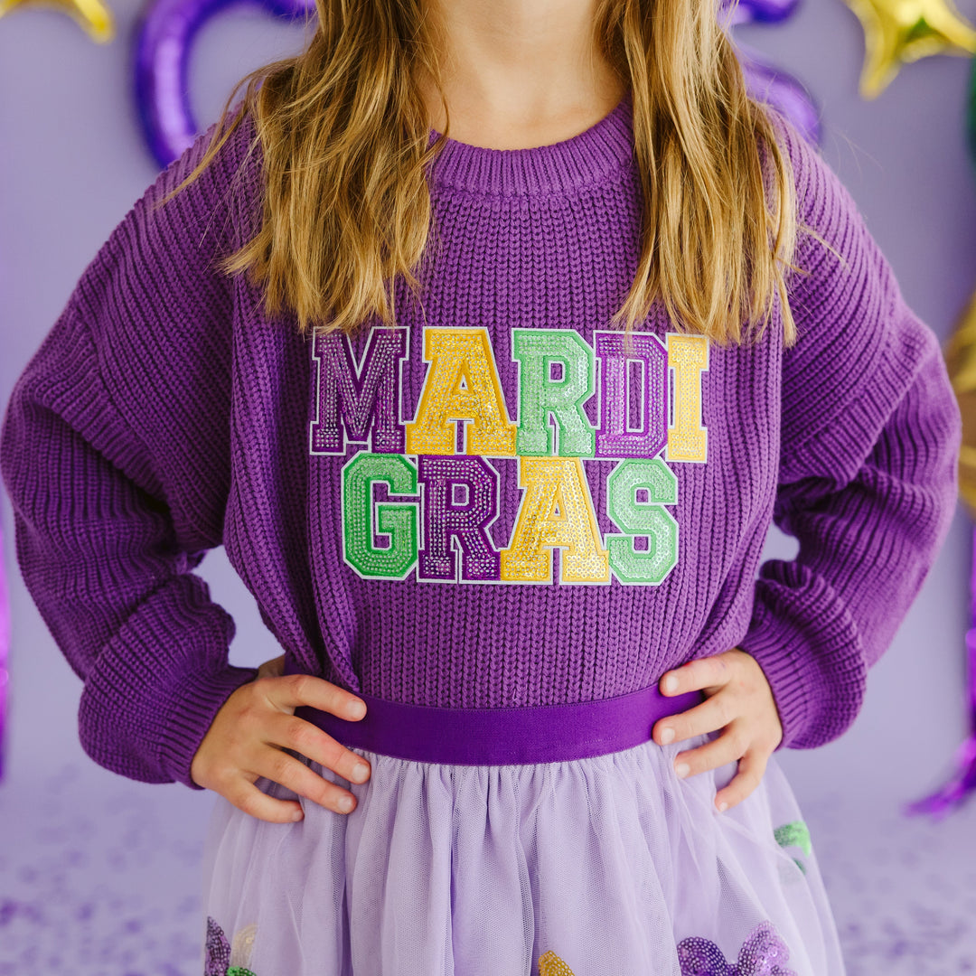 Mardi Gras Knit Sweater