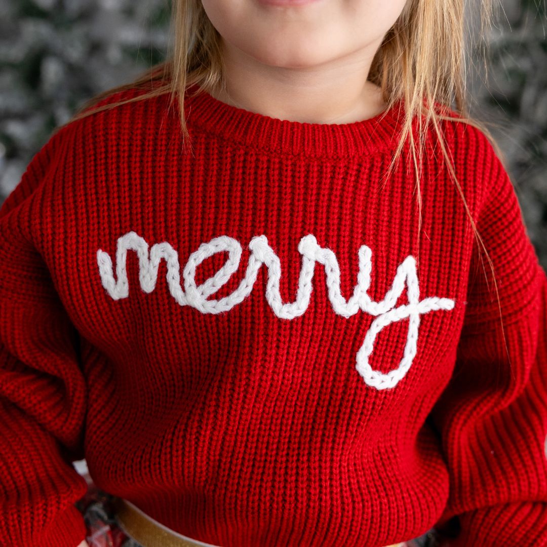 Merry Christmas Yarn Knit Sweater Sweet Wink