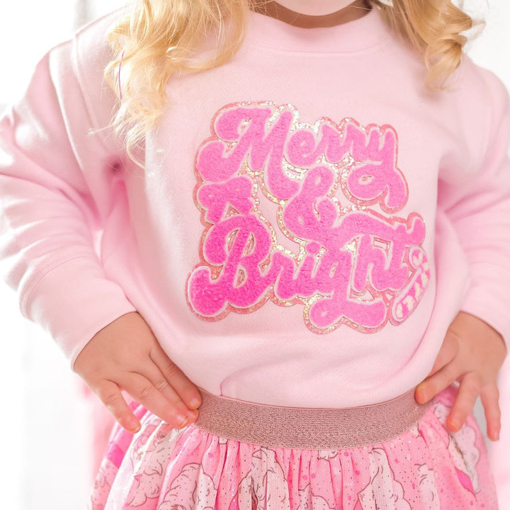 Merry and Bright Patch Christmas Sweatshirt - Ballet