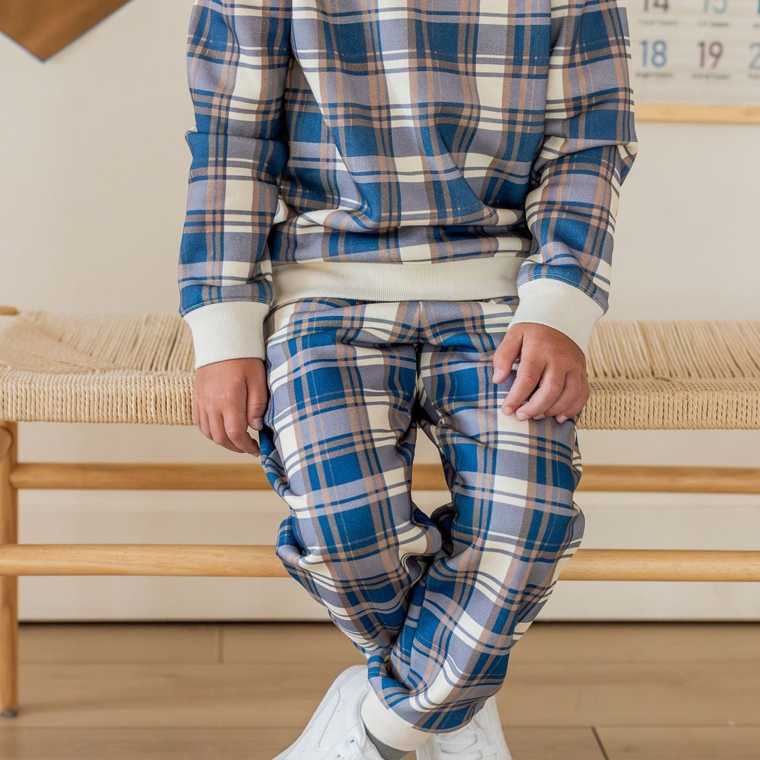Navy Plaid Jogger
