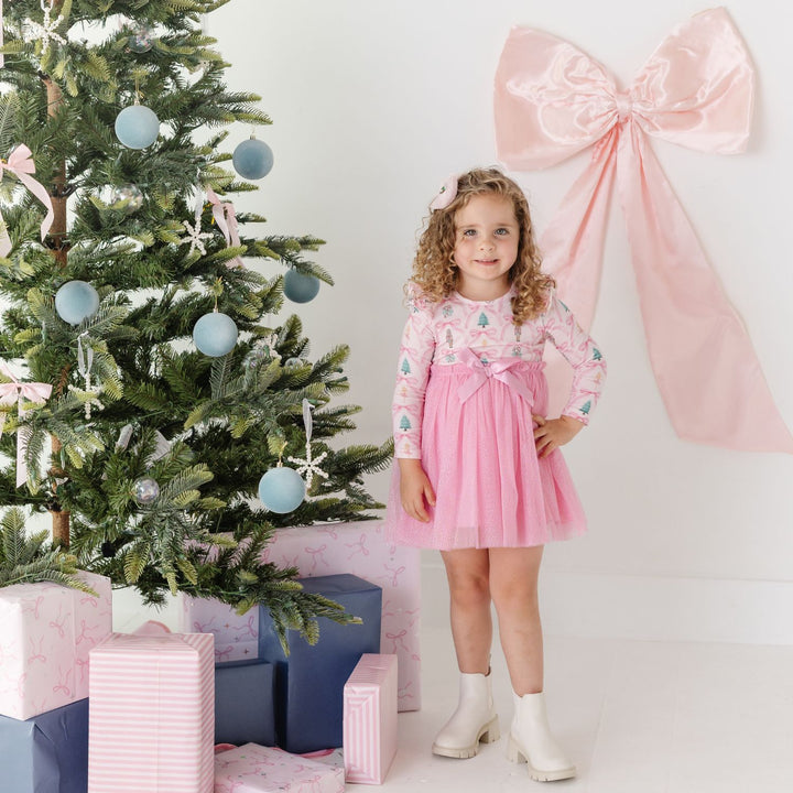 Christmas Tree Tulle Bow Clip