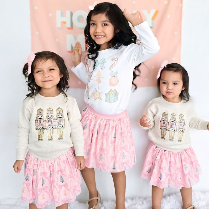 Nutcracker Cutie Christmas Long Sleeve Shirt - White