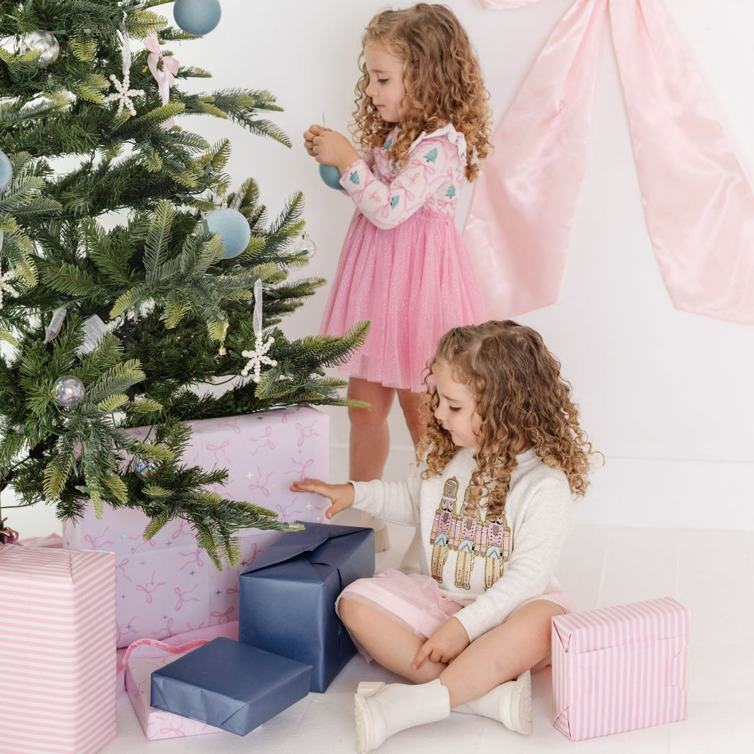 Nutcracker Trellis Christmas Long Sleeve Tutu Dress