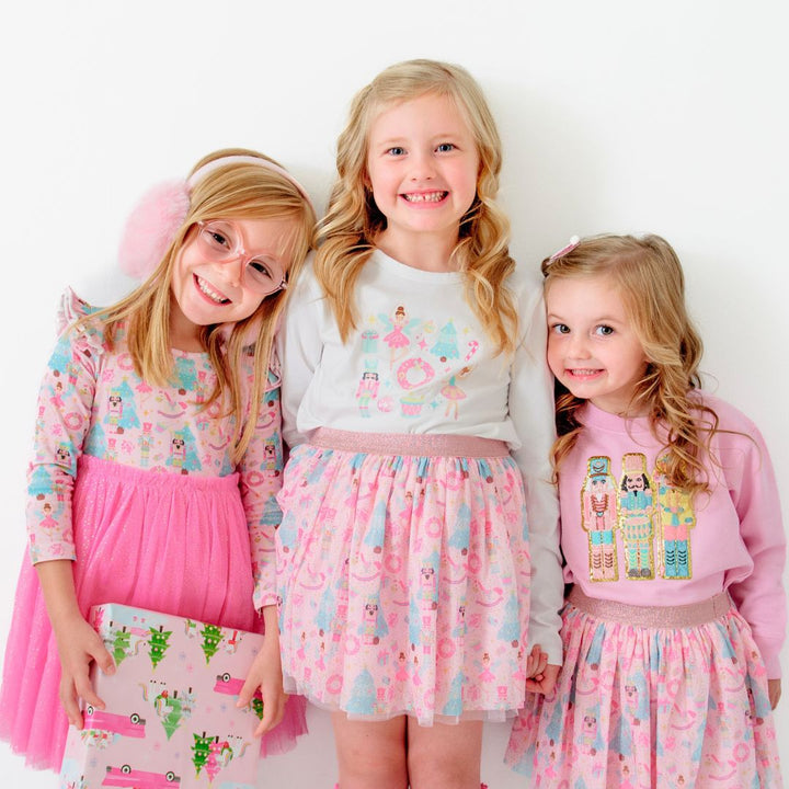 Nutcracker Patch Christmas Sweatshirt - Pink