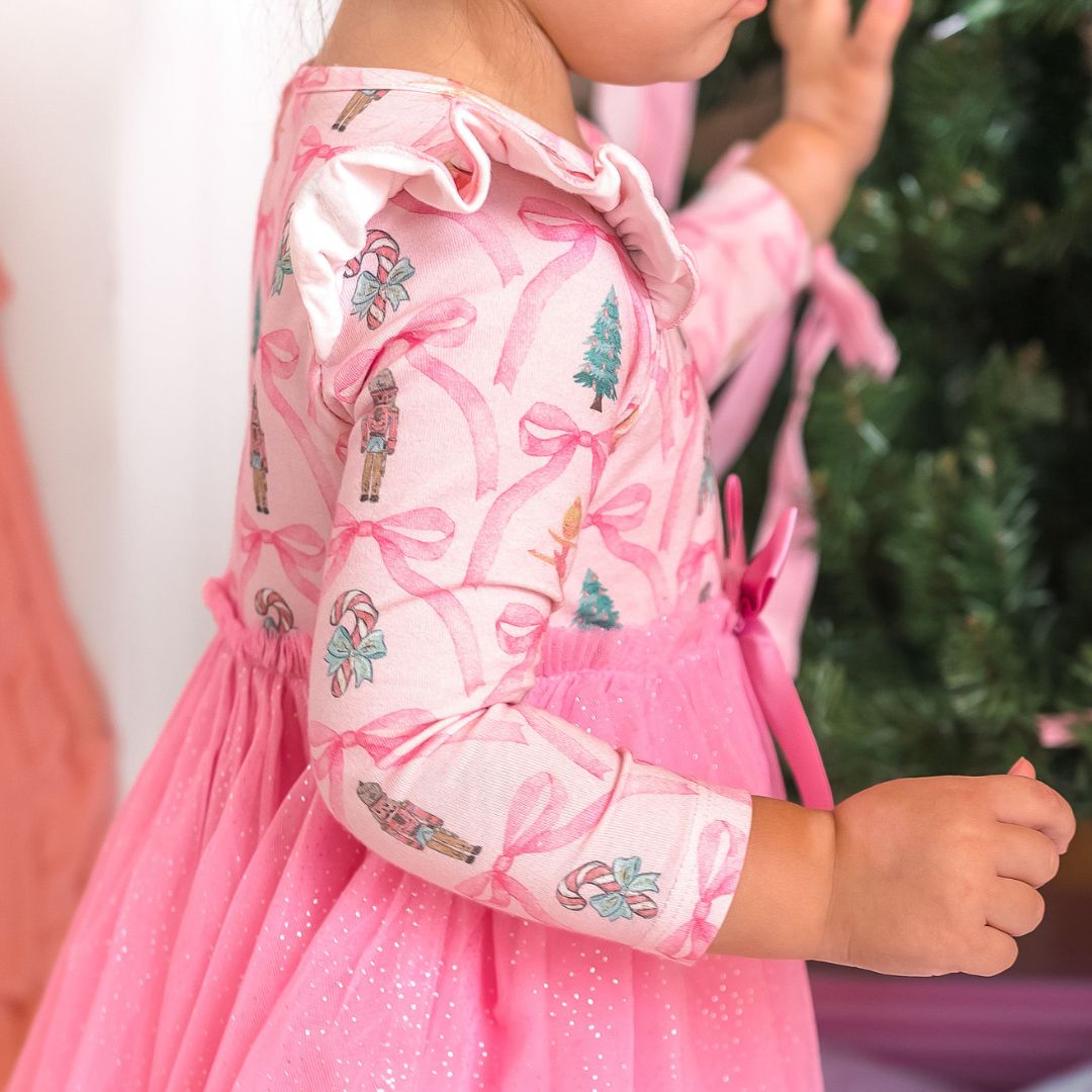 Sweet Wink Big Girls Nutcracker Trellis Christmas Long Sleeve Tutu Dress - Pink Sweet Wink Big Girls Nutcracker Trellis Christmas Long Sleeve Tutu Dress - Pink