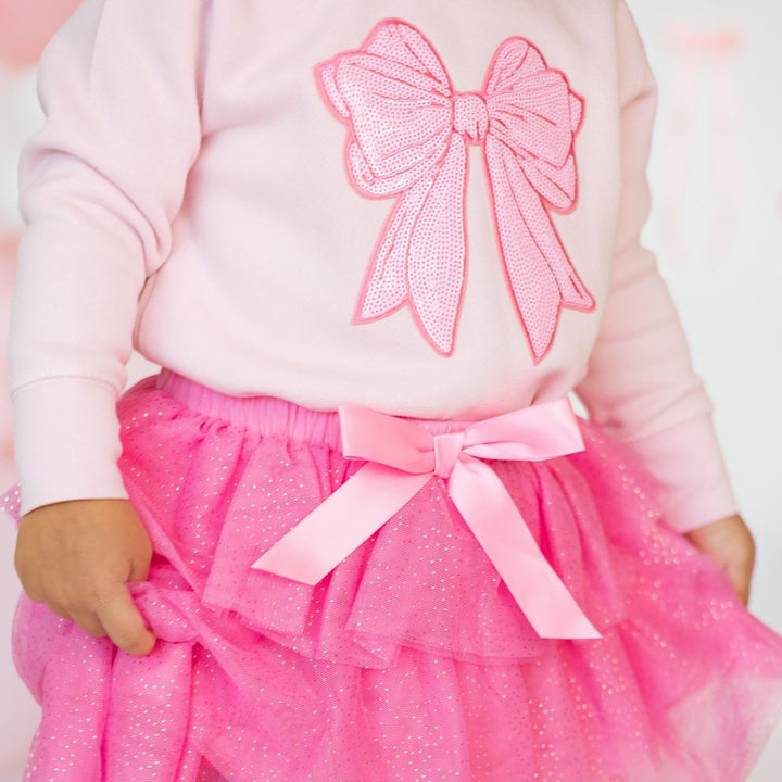 Raspberry Bow Tiered Tutu Skirt