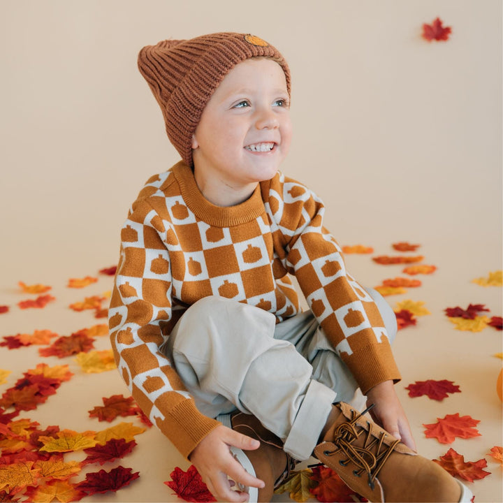 Pumpkin Checkers Sweater