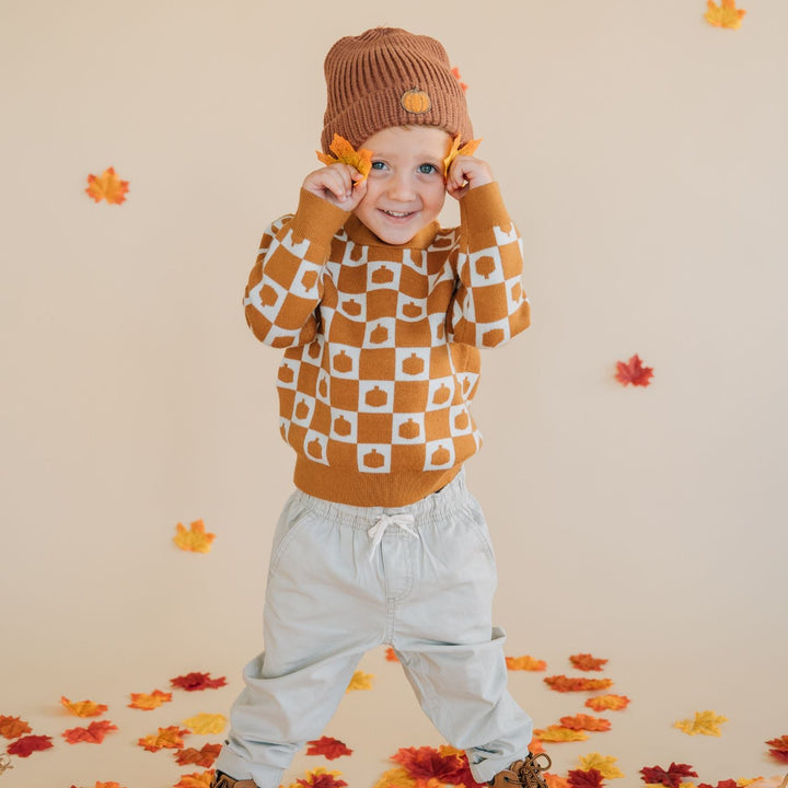 Pumpkin Checkers Sweater