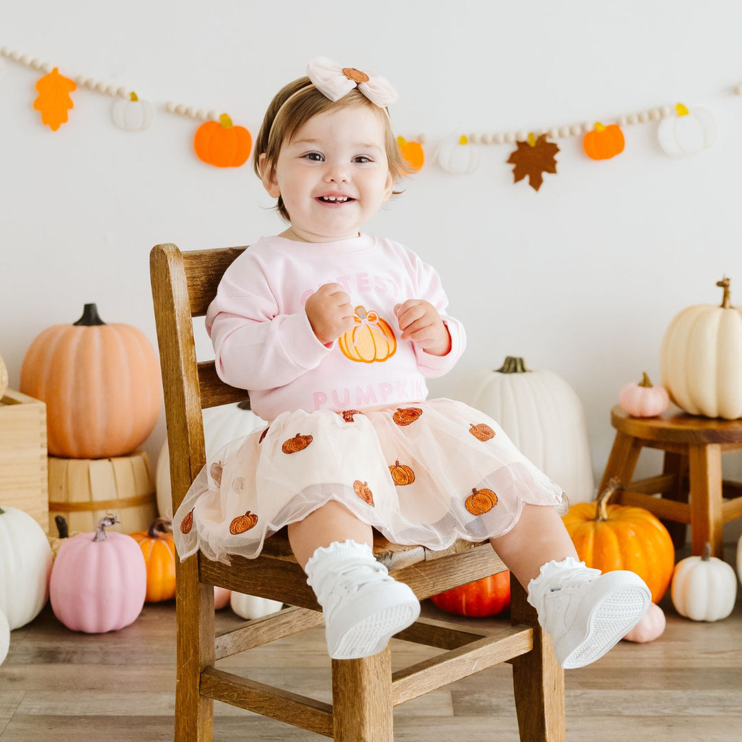 Pumpkin Tulle Bow Baby Headband