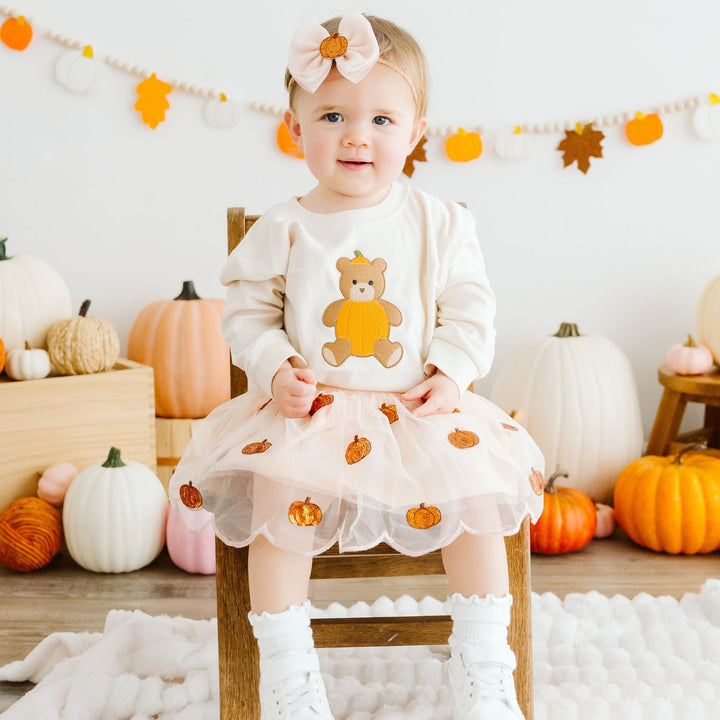 Pumpkin Tulle Bow Baby Headband