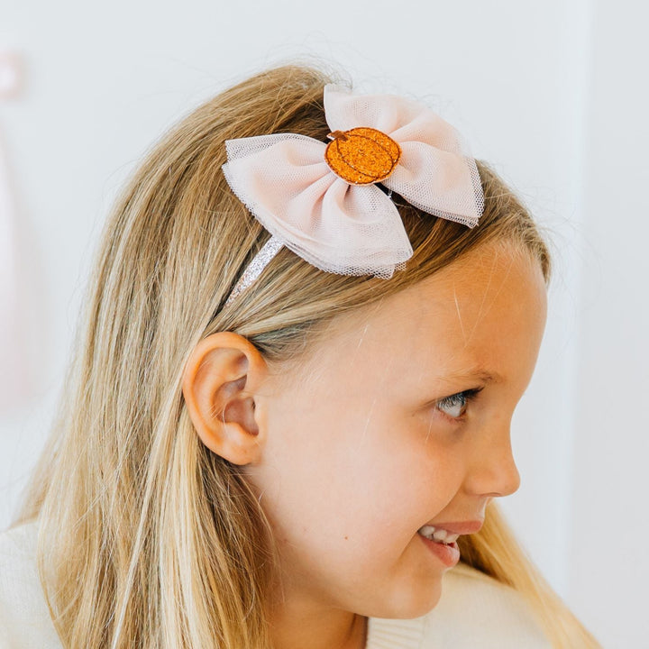 Pumpkin Tulle Bow Headband