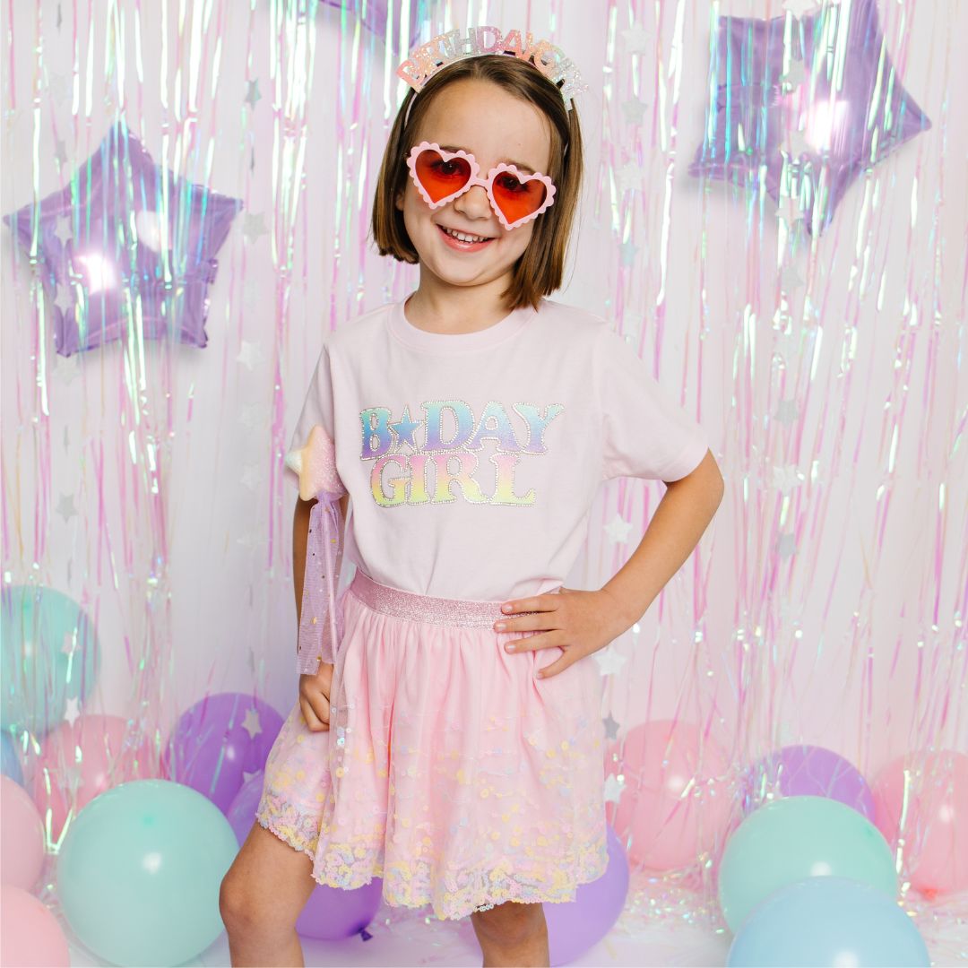 Pastel Rainbow Birthday Girl Headband