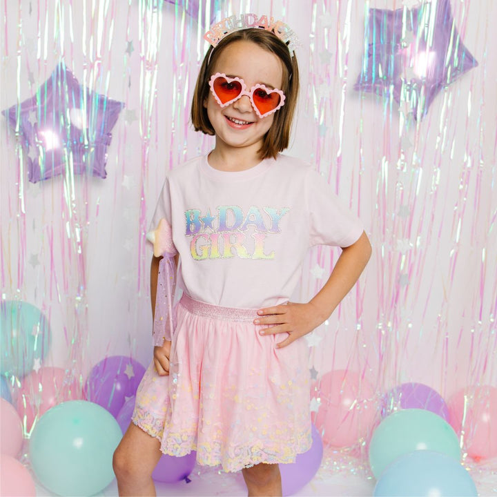 Pastel Rainbow Birthday Girl Headband