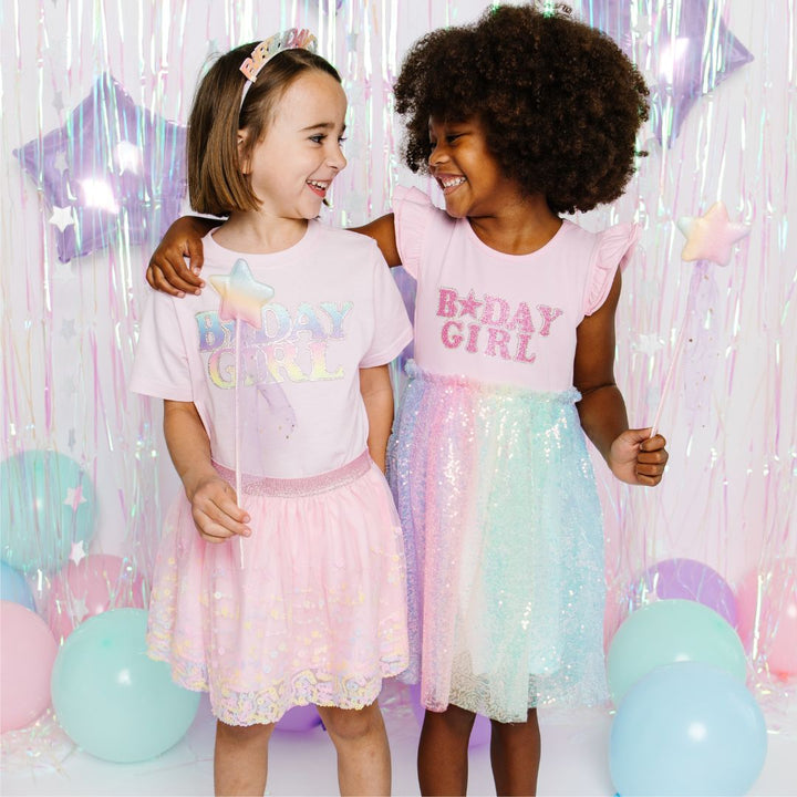 Pastel Rainbow Birthday Girl Headband