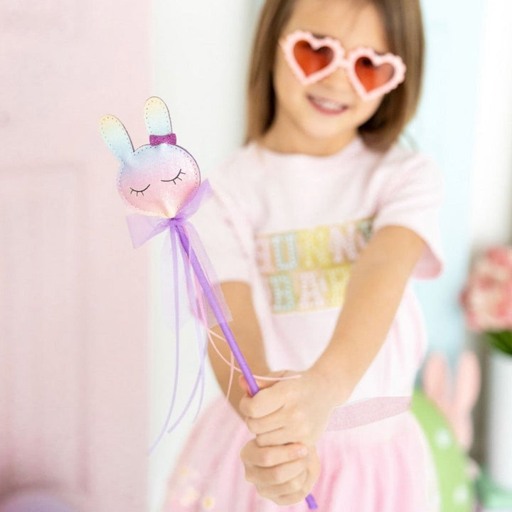 Pastel Rainbow Easter Bunny Wand