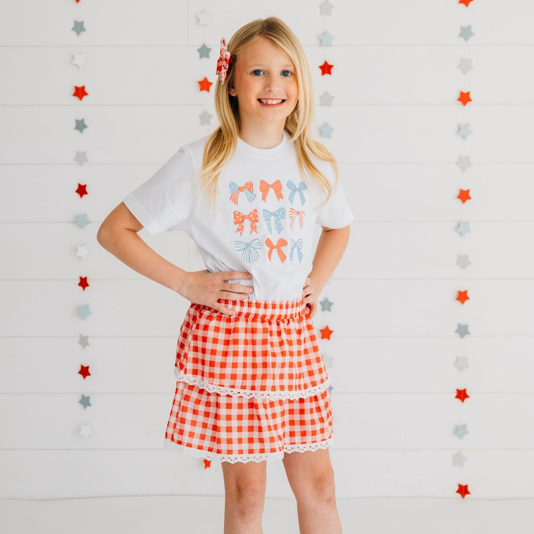 Red Gingham Bow Clip