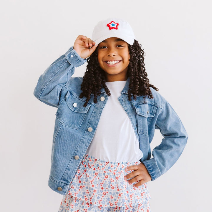 Patriotic Star Patch Baseball Hat