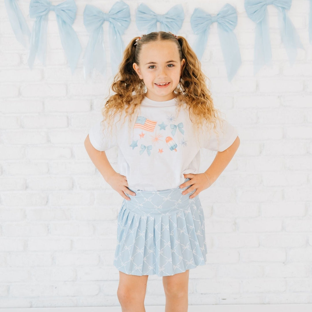 Glitter Flag Bow Clip Set