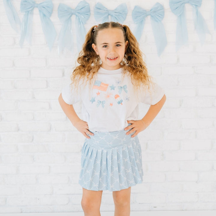 Glitter Flag Bow Clip Set