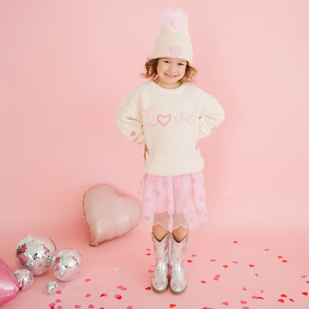 Ditsy Love Valentine's Day Knit Sweater