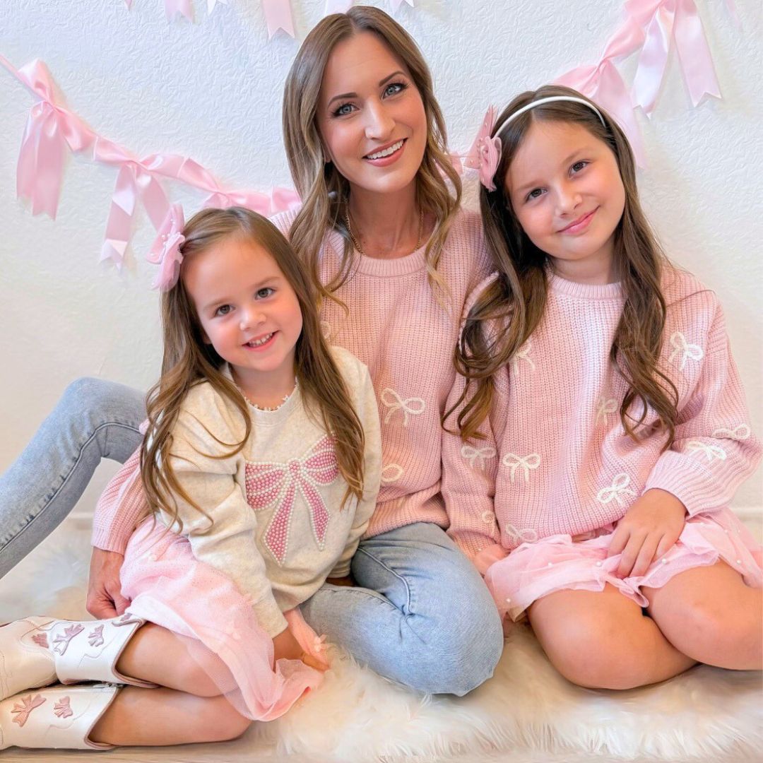 All Over Bows Knit Sweater