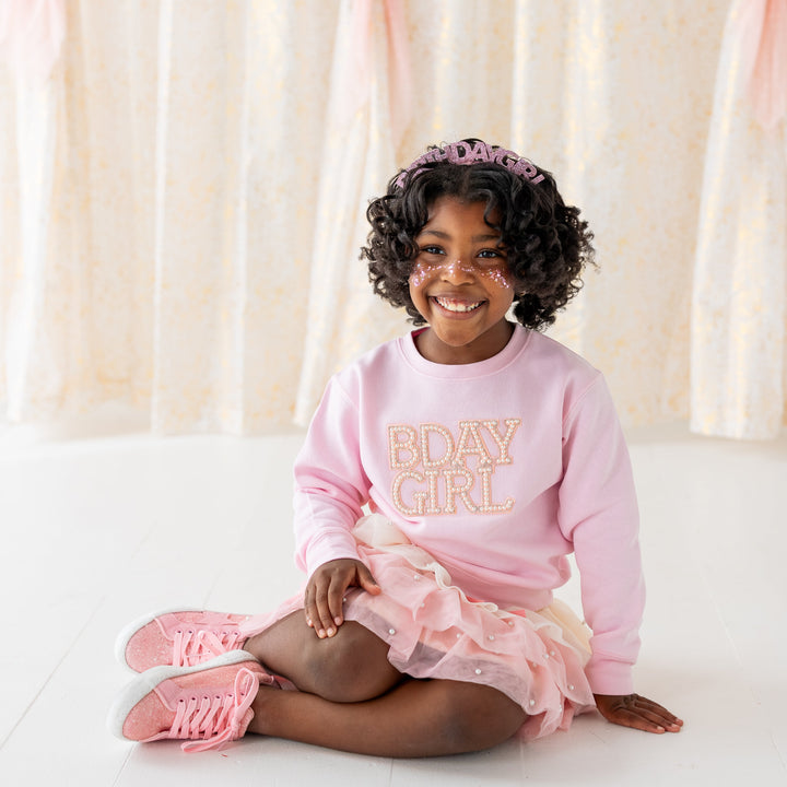 Pearl BDay Girl Patch Sweatshirt - Ballet
