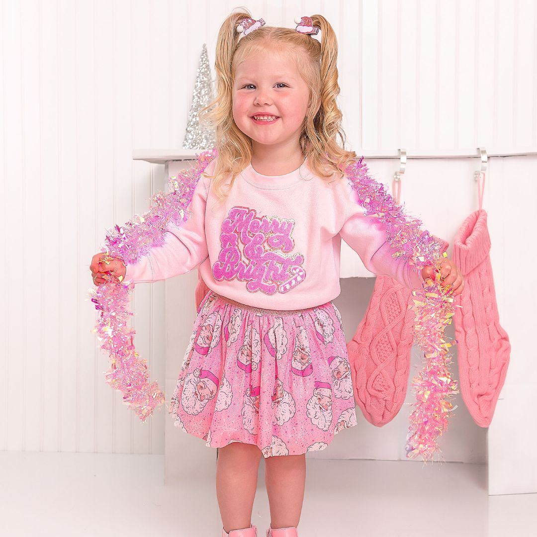 Sweet Wink Retro Santa Christmas Tutu in Pink at Nordstrom, Size 6