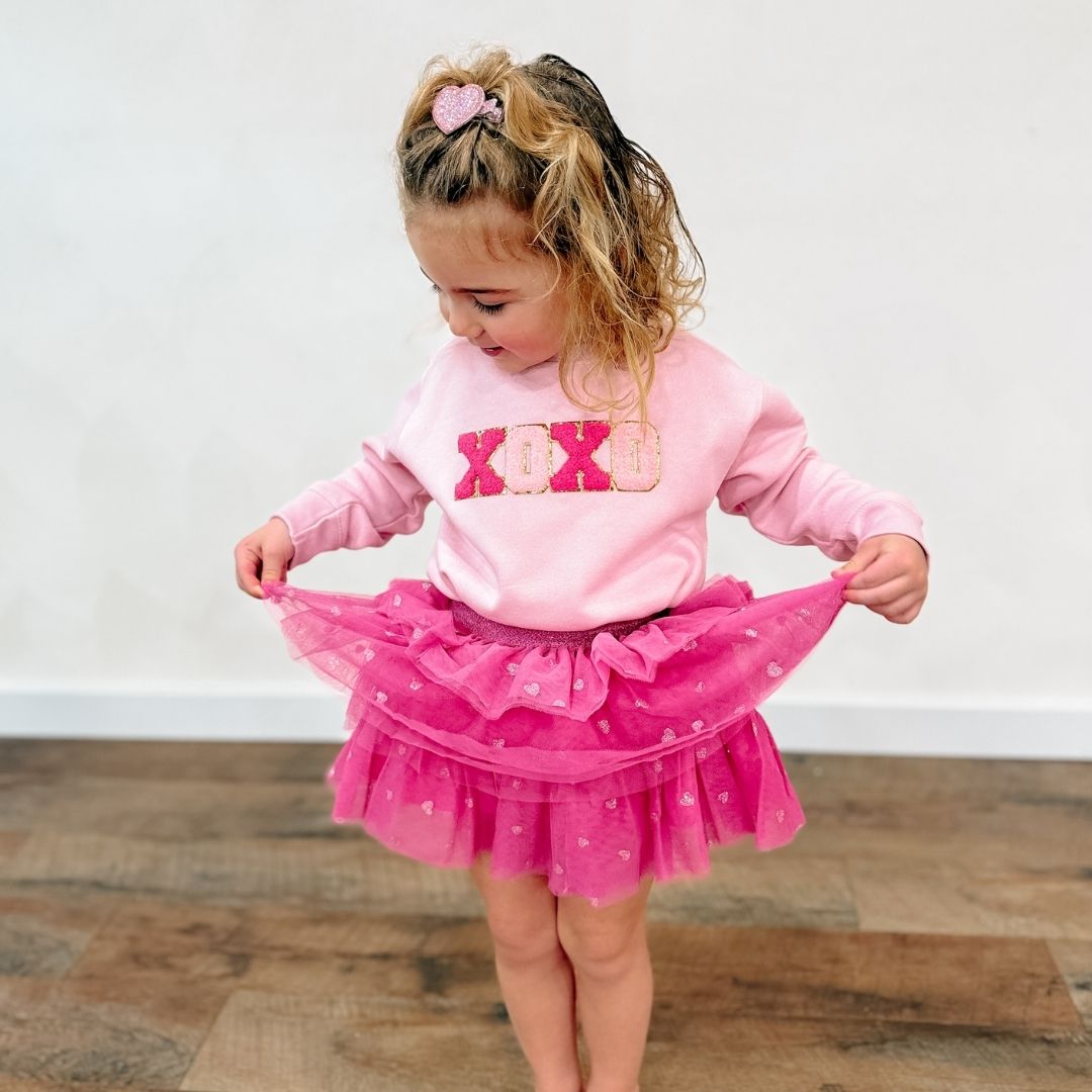 Heart Tutu Valentines Dress Glitter Heart Valentine's Day Tutu