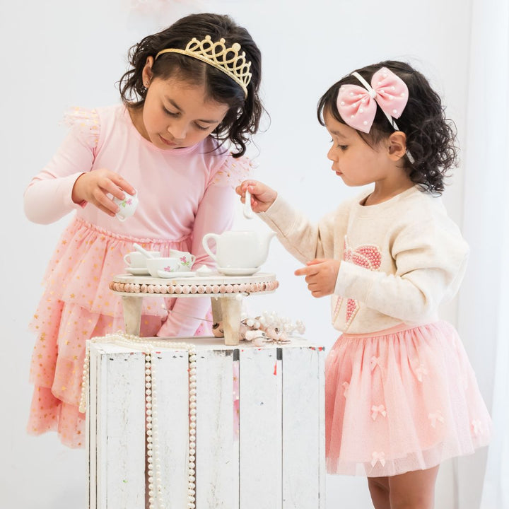 Pink Princess Tiered Long Sleeve Tutu Dress